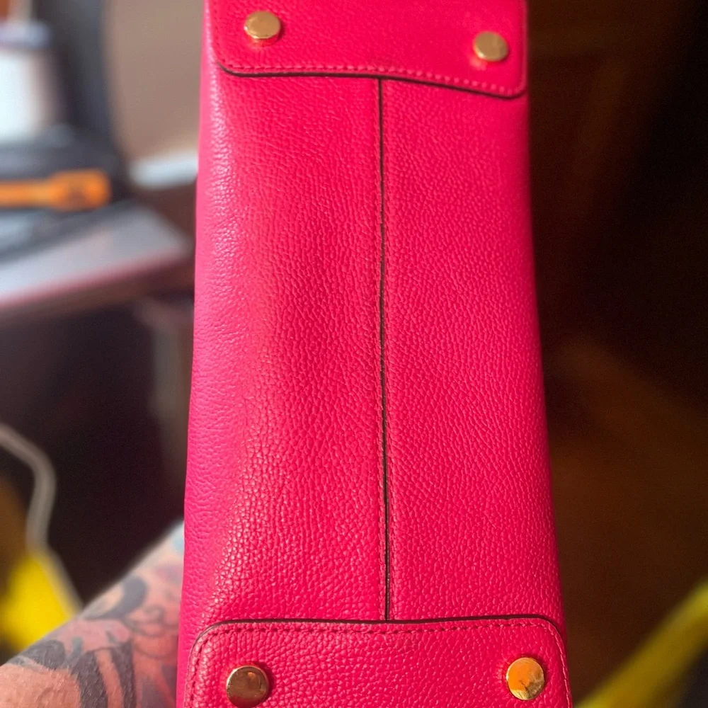 Michael Kors Pink Structured Tote Bag with Charm